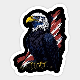 Patriotic Eagle 4th of July USA American Flag Sticker